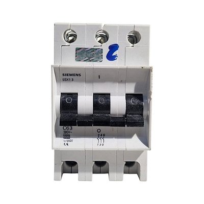Disjuntor Siemens 5sx1 363-7 3p 63a Curva C 3ka 380v
