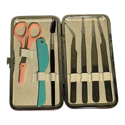 Kit de Pinça para Colocação de Extensão de Cílios