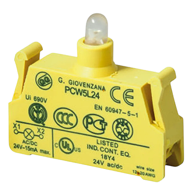 Pcw5l24 | Giovenzana | Bloco De Contato Com Led Branco 24v