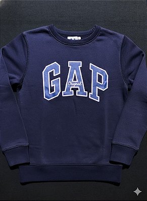 Blusa moletom infantil nova original azul gap tam m - 8 anos
