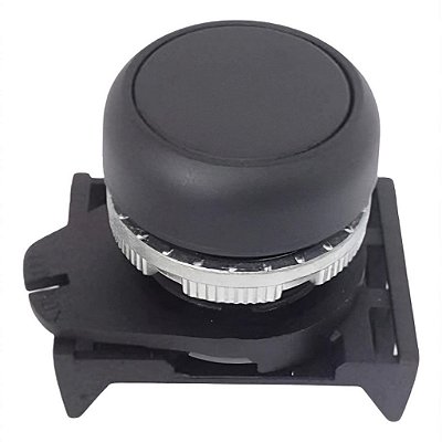 Botão Pulsante Preto Giovenzana - PPRN8 Faceado 22mm