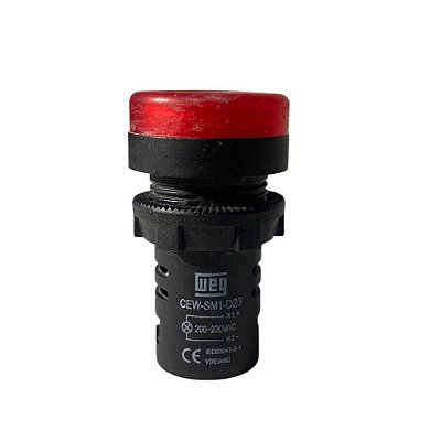 2 Sinaleiro De Led Vermelho Weg 22mm 220vca Ip54 Cew-sm1-d23