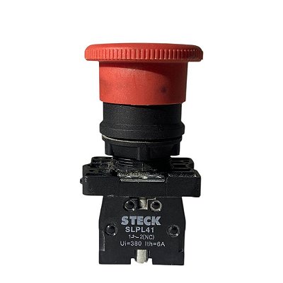 Botão Emergencia Cogumelo Com Trava Vermelho 22mm