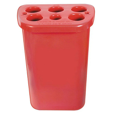 KIT 2 LIXEIRA PARA COPOS UTILIZADOS COM 6 TUBOS PARA COPOS