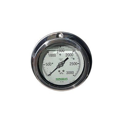 Manômetro Famabras 130mm 1/2 BSP 0 A 3000 kPa