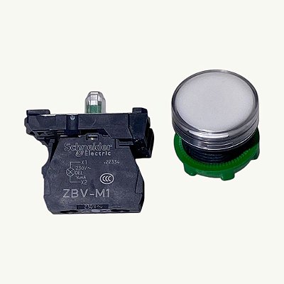 Sinalizador modular Ø22mm plástico, LED, branco, 230/240VCA