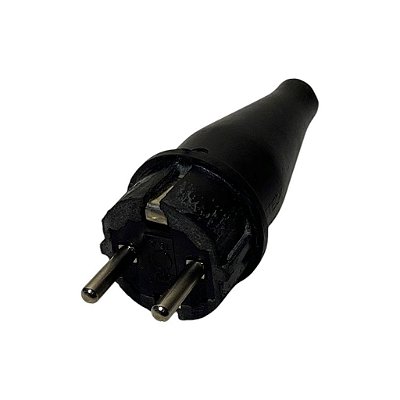 Plugue Macho em Borracha 2P Schuko 250V/16A SB-2076/N
