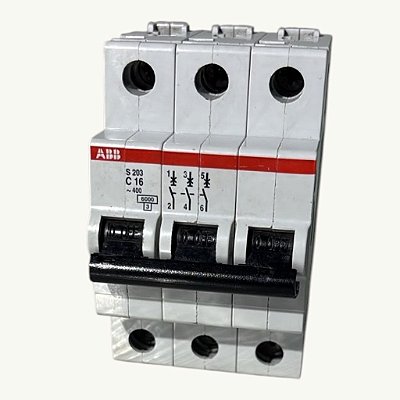 Minidisjuntor 3P Curva C 16A S203-C16 ABB