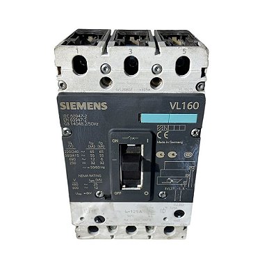 Disjuntor Tripolar VL160 125A Siemens