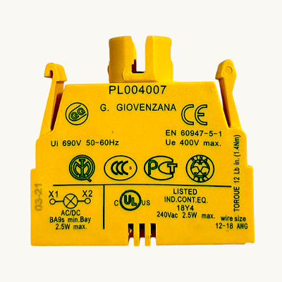 KIT 5 Soquete para lâmpada com base Ba9s Pl004007 Giovenzana