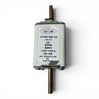 KIT 3 Fusivel Dekfuse Nh01 500V 200A Ultra-rápido