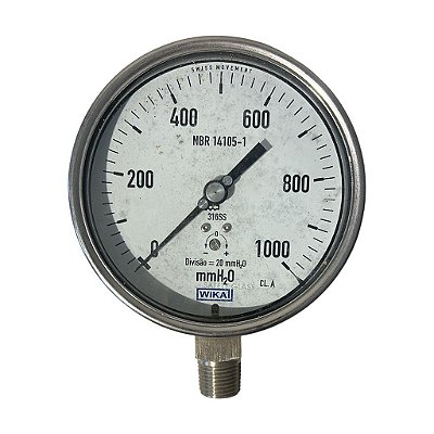 MEDIDOR DE PRESSÃO WIKA MONTAGEM 0-1000 KG 100MM 63254115