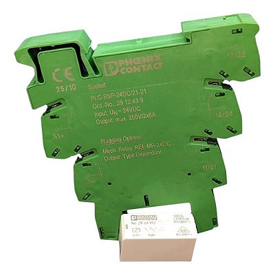 Relé Phoenix 2961192 24V Soquete PLC-BSP-24DC/21-21 2912439