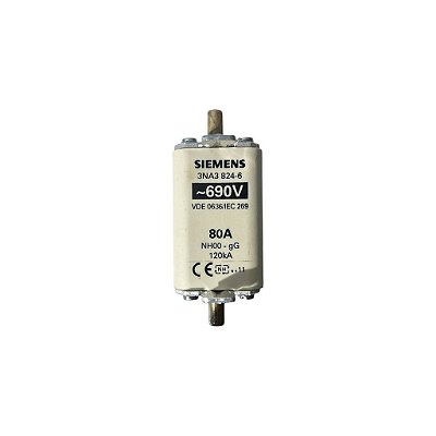 Fusível Nh00 Siemens 80a 690v Gg 3na3824-6