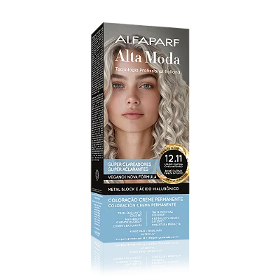 AlfaParf Alta Moda É Colore 12.11 Louro Platina Cinza - Coloração Permanente 150g