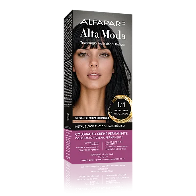 AlfaParf Alta Moda É Colore 1.11 Preto Azulado - Coloração Permanente