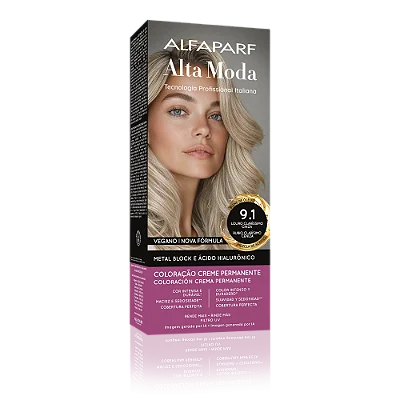 AlfaParf Alta Moda É Colore 9.1 Louro Claríssimo Cinza- Coloração Permanente