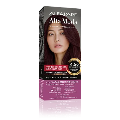 AlfaParf Alta Moda É Colore 4.66 Castanho Vermelho Intenso - Coloração Permanente
