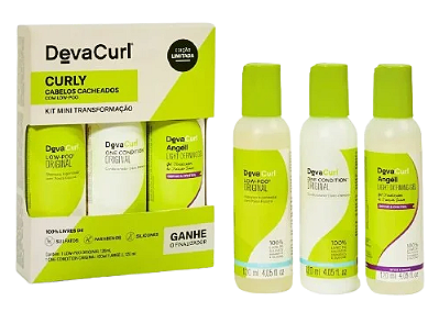 Deva Curl Curly KIT Mini Transformação para Cabelos Cacheados LOW-POO 120mL