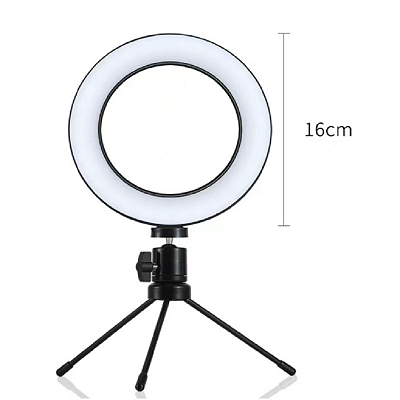 Ring Ligth Tripé de Mesa Iluminador para Selfie/Youtuber/Maquiagem/Vídeo.