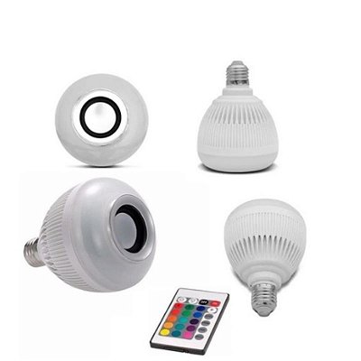 Farol LED RGB, Controle Som C, Bluetooth, E, 12W