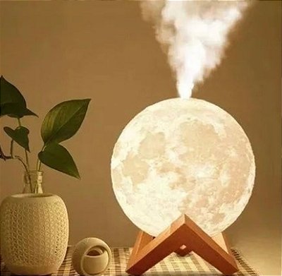 Umidificador 3D Abajur, Lua Cheia, 3D luminoso