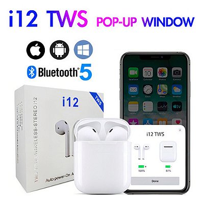 Fone De Ouvido Tws Bluetooth V5.0 Touch - I12