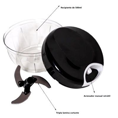 Multi Processador de Alimentos Manual Premium 3 Lâminas Inox