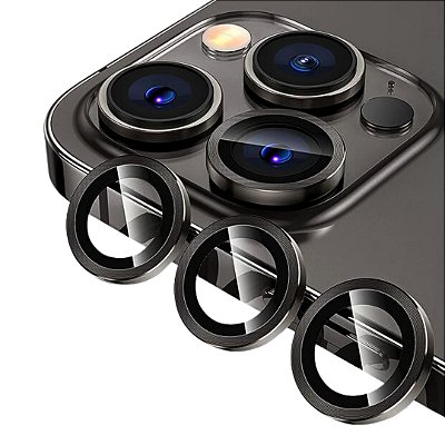 Protetor Lente de Câmera para iPhone Modelo:14 Pro / 14 Pro Max;Cor:Preto (1375