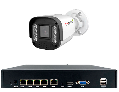 Kit 01 - NVR IP Megapixel 4 canais IP POE + 8 Canais digitais