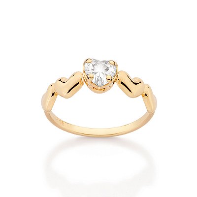 ANEL SKINNY CORAÇÕES ABAULADOS BANHADO A OURO 18K  ROMMANEL 513576