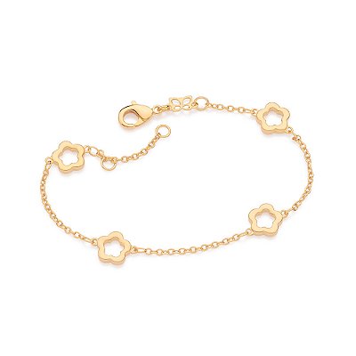 PULSEIRA FLORES BANHADA A OURO 18K ROMMANEL 552194