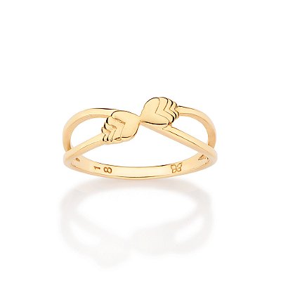ANEL CORAÇÕES BANHADO A OURO 18K ROMMANEL 513581