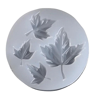 MOLDE FORMA SILICONE FOLHAS FONDANT BOLO CHOCOLATE  6,5CM
