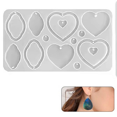 Molde Silicone Brinco Joia Artesanato Resina Pingente 17,7cm
