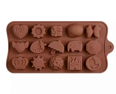 Forma Molde Silicone Chocolate Bombom Bicho Castelo Coroa