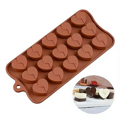 Molde Silicone Chocolate Bombom Doce Licor Coraçao Coraçoes