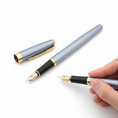 Caneta Fina Tinteiro Pena Luxo Presente 24h C. Tinta