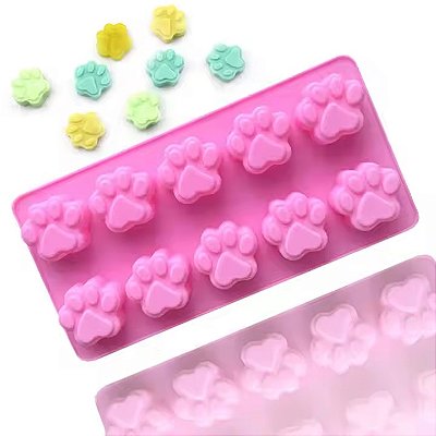 Molde Silicone 10 Patinhas Patas Chocolate Sabonete Resina