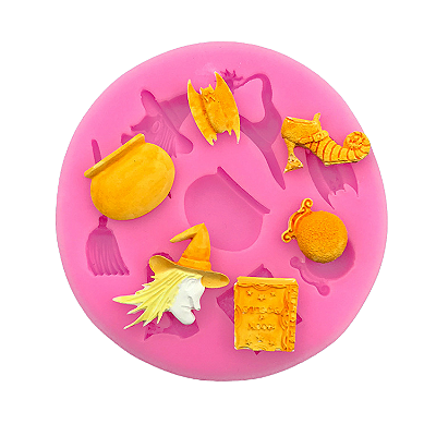 Molde Silicone Bruxa Halloween Caldeirao Halowen Haloween