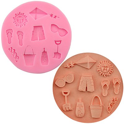 Molde Silicone Praia Chinelo Sol Verao Ondas Pipa Oculos