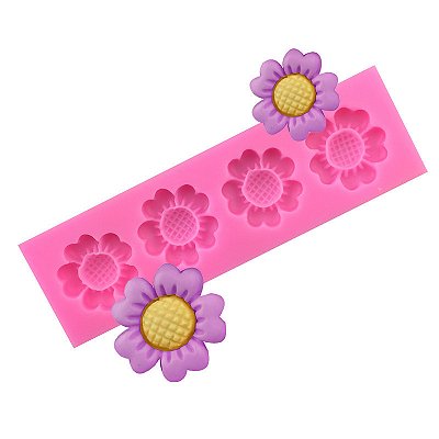 Molde Silicone Flor Flores Campo 10cm Chocolate Fondant
