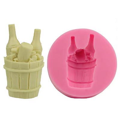 Molde Silicone Balde Bebida Cerveja Garrafa Gelo 3d Bar