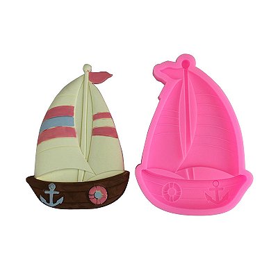 Forma Molde Silicone Barco Barquinho Mar Marinheiro Biscuit