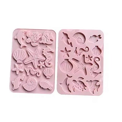 Molde Silicone Fundo Mar Golfinho Tartaruga Peixe Concha