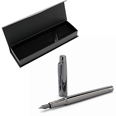 CANETA TINTEIRO METAL CHUMBO 0,5MM PENA ELEGANTE c. CAIXA