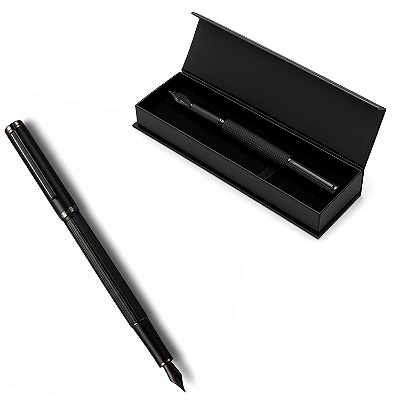 CANETA TINTEIRO PRETA FOSCO PREMIUM PENA 0,38MM C. CAIXA