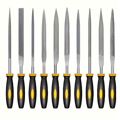 KIT 10 MINI FERRAMENTAS MADEIRA  AGULHA FORMAO AÇO CARBONO