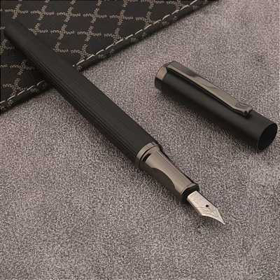 CANETA TINTEIRO EXECUTIVA PRETA LUXO 0,5MM PONTA FINA GN2708