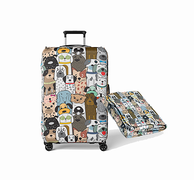 Kit Viagem Manta Soft + Capa Protetora Antifurto Mala Dog